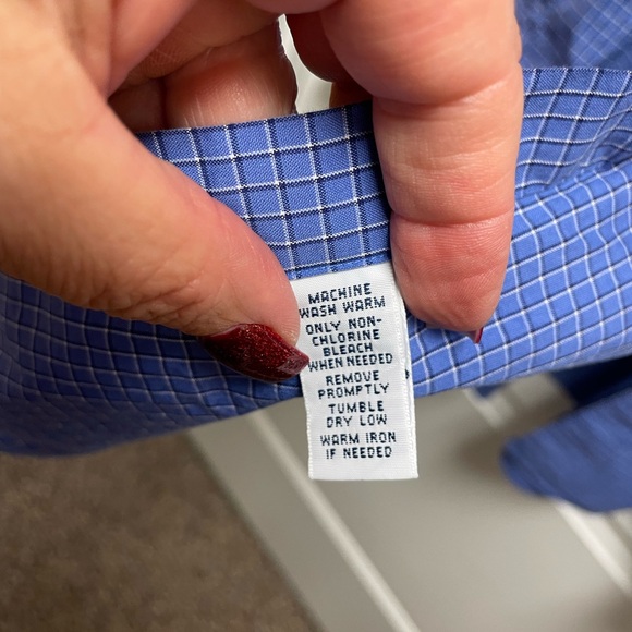 ❤️‍🔥 Ralph Lauren 3XLT Tall Classic Fit Blue White Plaid Dress Shirt Preppy Y2K - Picture 6 of 7